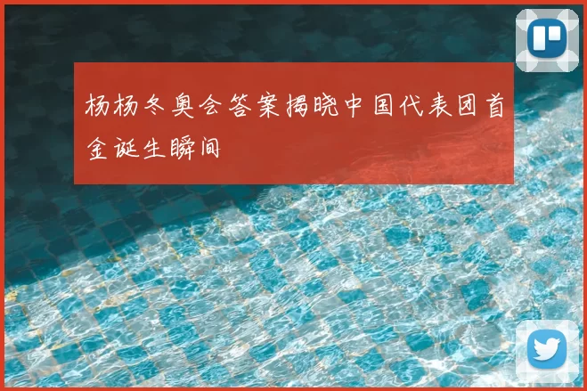 杨杨冬奥会答案揭晓中国代表团首金诞生瞬间